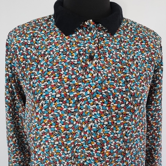 Vintage Tops - Vintage 80s Notations Womens Banded Multicolored Floral Top size 10 Art Teacher